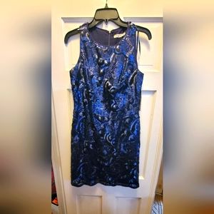 Eliza j Navy Sequined Dress